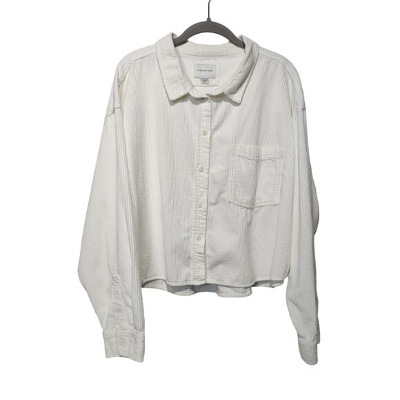 American Eagle Outfitters White Button Down Shirt - Picture 1 of 6